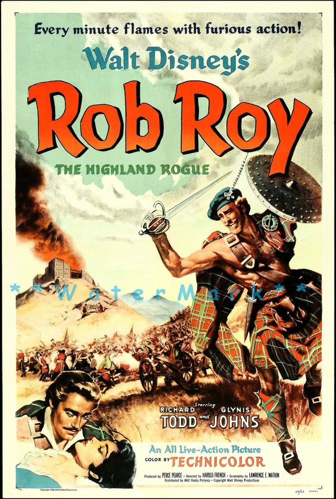 The Highland Rogue 1953 Rob Roy Vintage Poster Print Wall Art Movie Film Decor