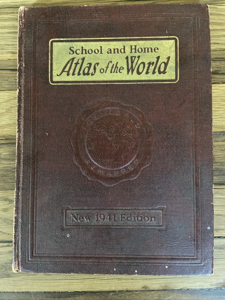 School and Home Atlas of the World New 1941 Edition HC Maps 1940 Census Edition