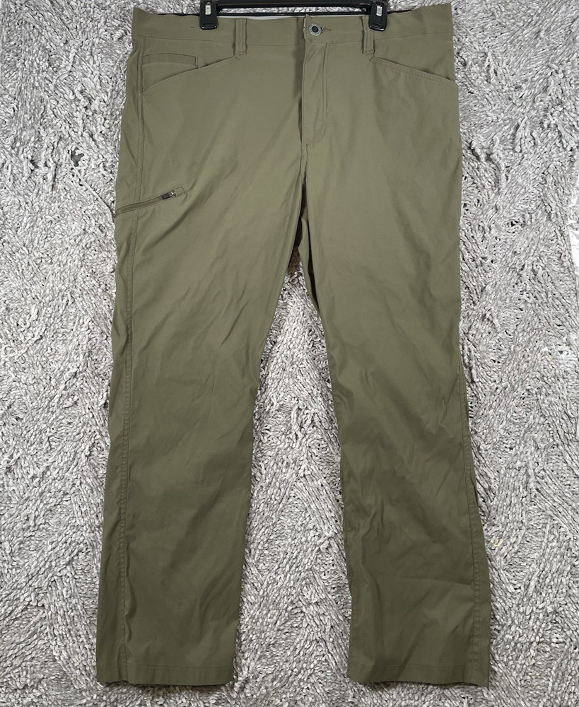 Orvis Tech Hiking Pants Men’s Size 38x30 Olive Green Stretch Performance Zip Poc