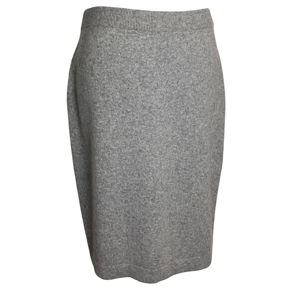 Vintage 100% Cashmere Gray Sweater Pencil Skirt Hong Kong size Medium Pearl C