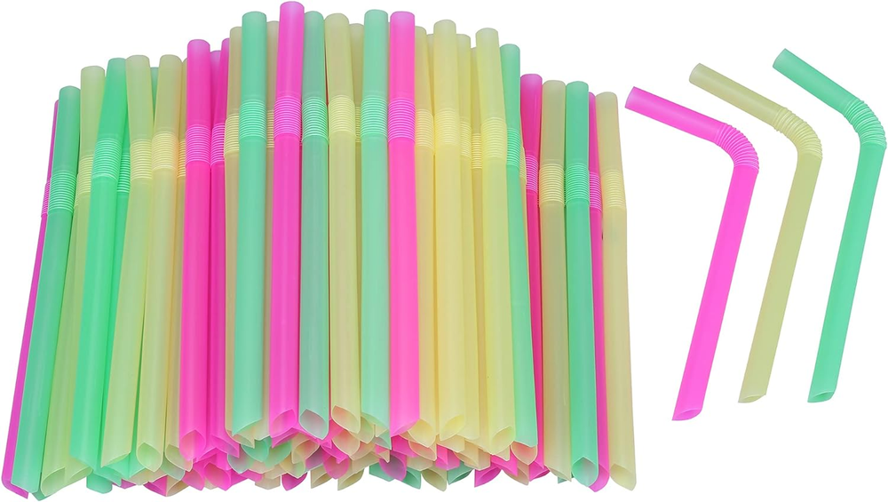Jumbo Flexible Smoothie Plastic Straws Disposable Wide Bendy Boba Drinking Straw