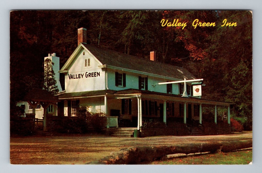 Philadelphia PA-Pennsylvania, Valley Green Inn, Advertising, Vintage Postcard