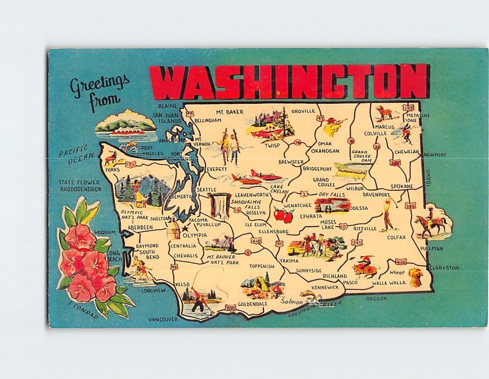 Postcard Greetings from Washington USA