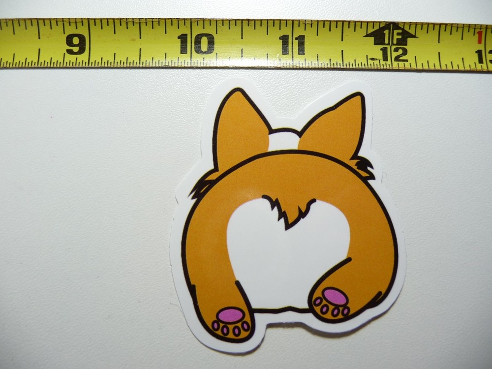 Cute Funny Corgi Butt Running Away Decal Sticker for Dog Lovers