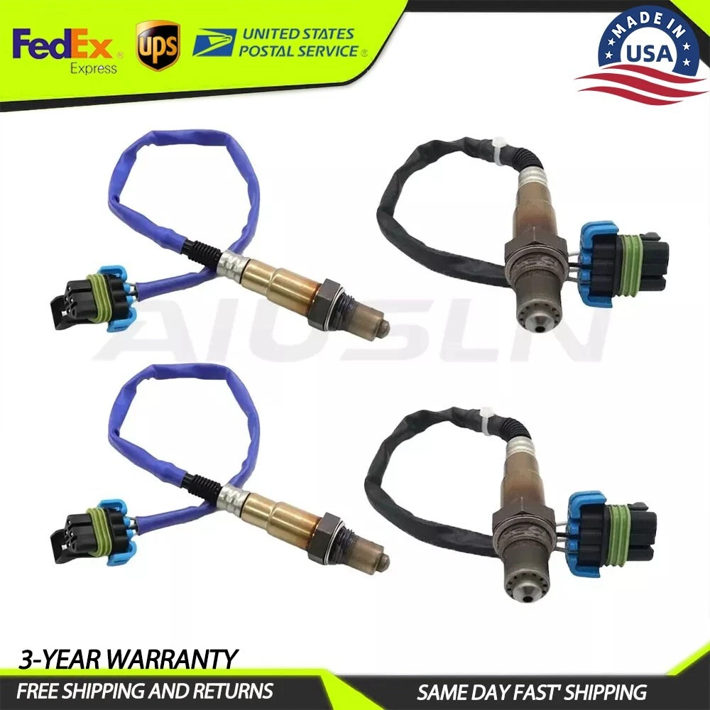 4x Upper+Lower Oxygen Sensor For 09-11 GMC Acadia/ 2009 2010 Saturn Outlook 3.6L