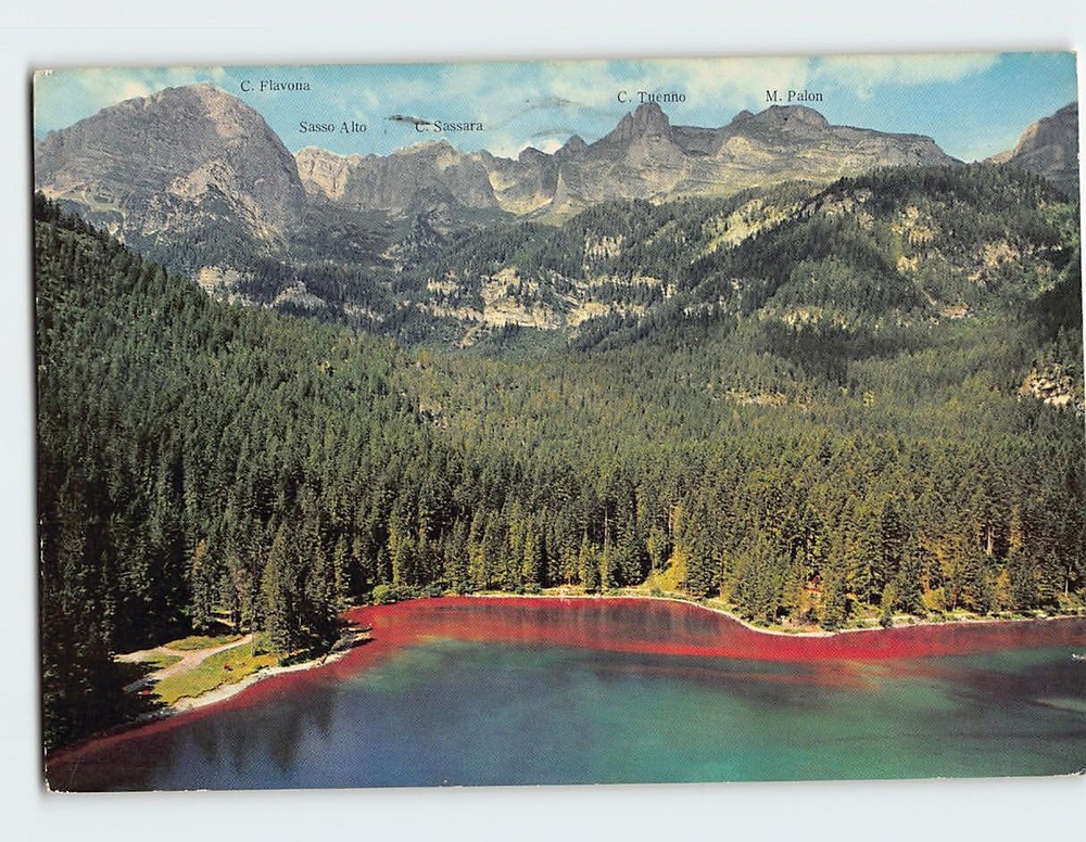 Postcard Brenta Group and Lago di Tovel Italy