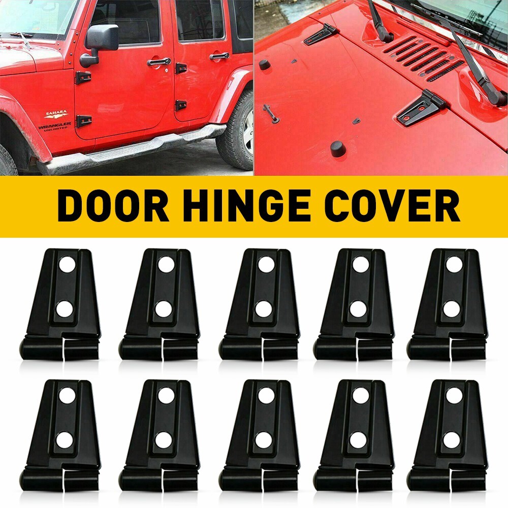 Car Auto Door Cover Hinge Trim Black for Wrangler 2007-2018 Jeep Exterior JK Kit