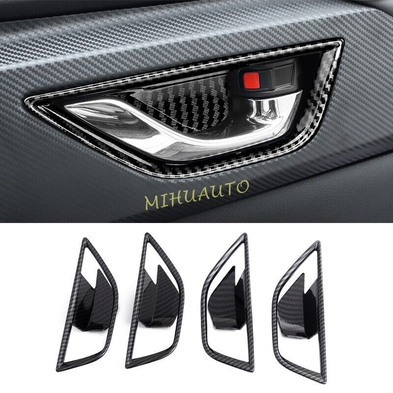Carbon Fiber Interior Door Handle Bezel Cover Trim For Subaru Crosstrek Impreza