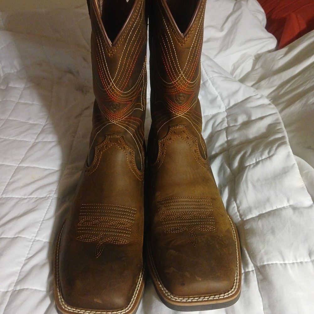 Ariat Men's Sport Wide Square Toe Boots Distressed Brown 10010963