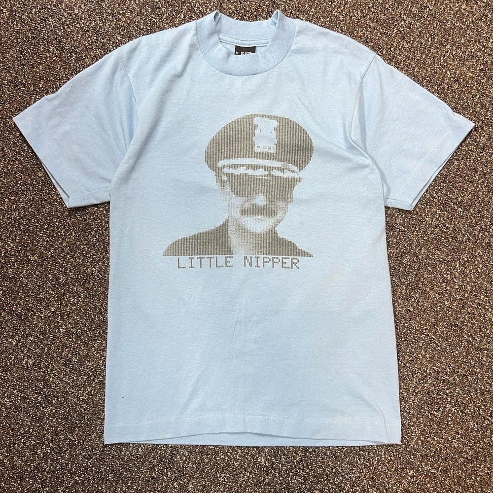 Vintage 90s Little Nipper Cop Blue Gay Bar Leather BDSM Gay Interest Shirt Med