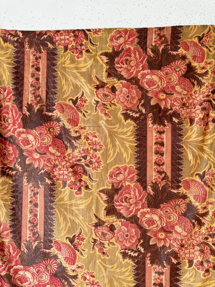 1790 -1815 Antique English or American printed chintz fabric material RARE coun