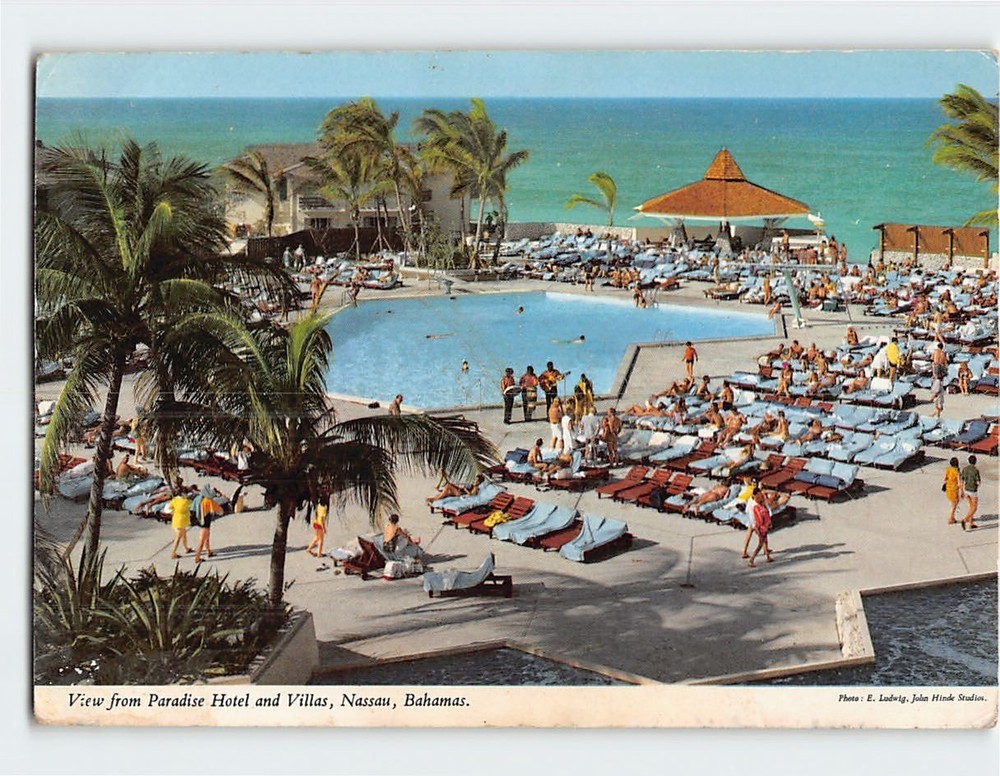 Postcard Pool View from Paradise Hotel & Villas Nassau Bahamas