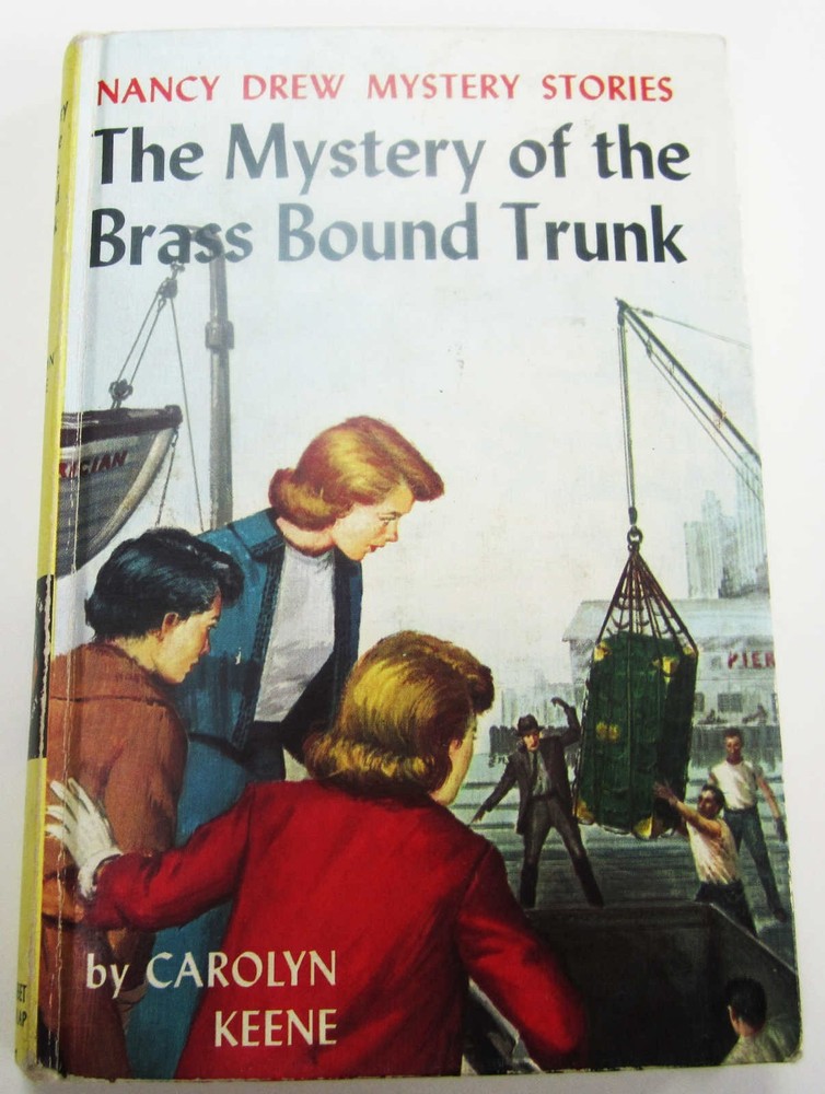 Nancy Drew Mystery Of Brass-Bound Trunk 1964 Print Book Hardcover #17 Blue Multi
