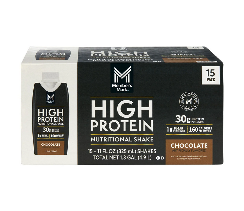 Member's Mark High Protein Shake 15pk Chocolate 11 fl oz 30g