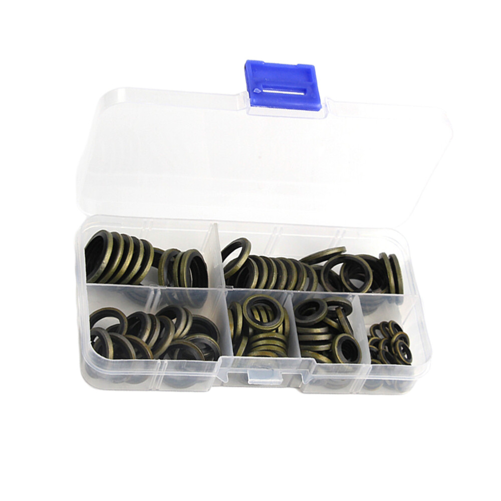 100 Pcs Sealing Washers Kit Metric Washer Gasket Flat Washer Gasket