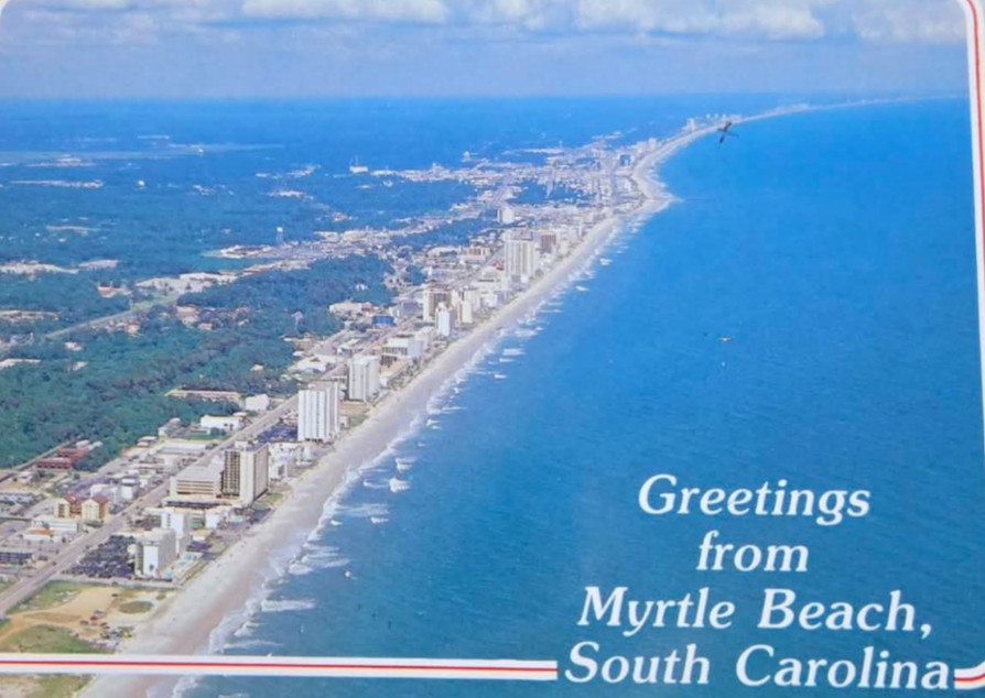 1989 Greetings from Myrtle Beach South Carolina Southern End Aerial View