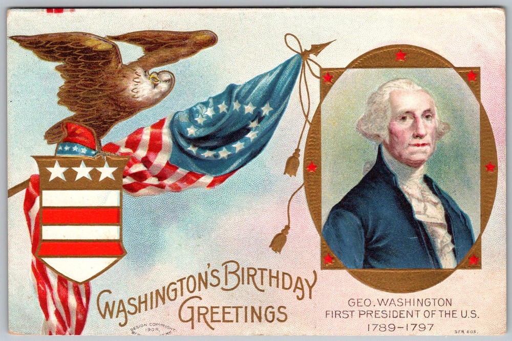 Antique Postcard George Washington Portrait 1910s