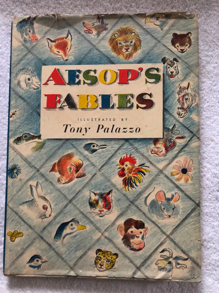 AESOP’S FABLES illustrated by Tony Palazzo Hardcover DJ 1954 Good