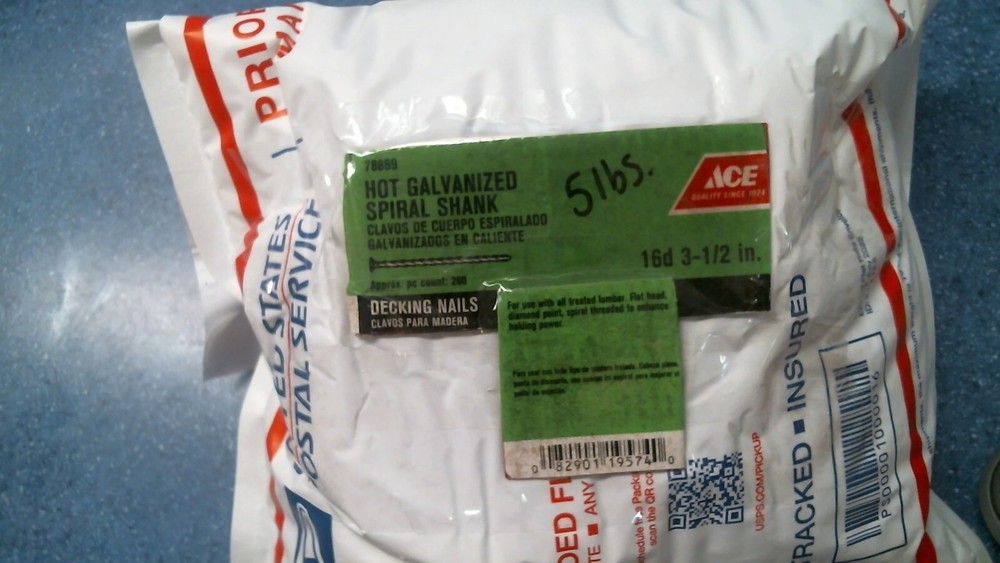 3-1/2 Inch ACE 16D Hot Galvanized Spiral Deck Nails 5LB Bag 78869-image