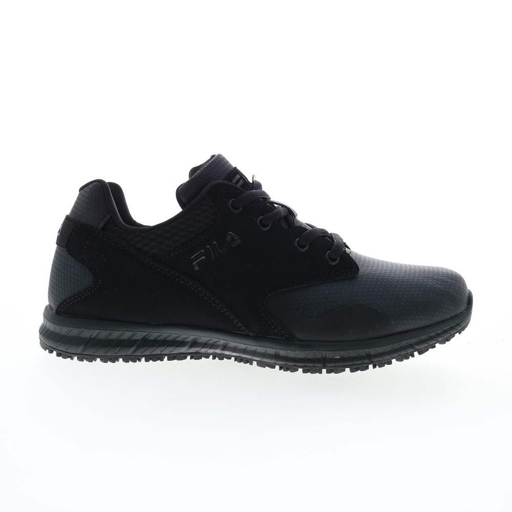 Fila Memory Layers Slip Resistant Womens Black Athletic Work & Safety Shoes