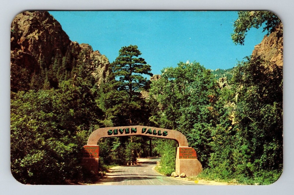 Colorado Springs CO-Colorado Entrance To South Cheyenne Canon Vintage Postcard