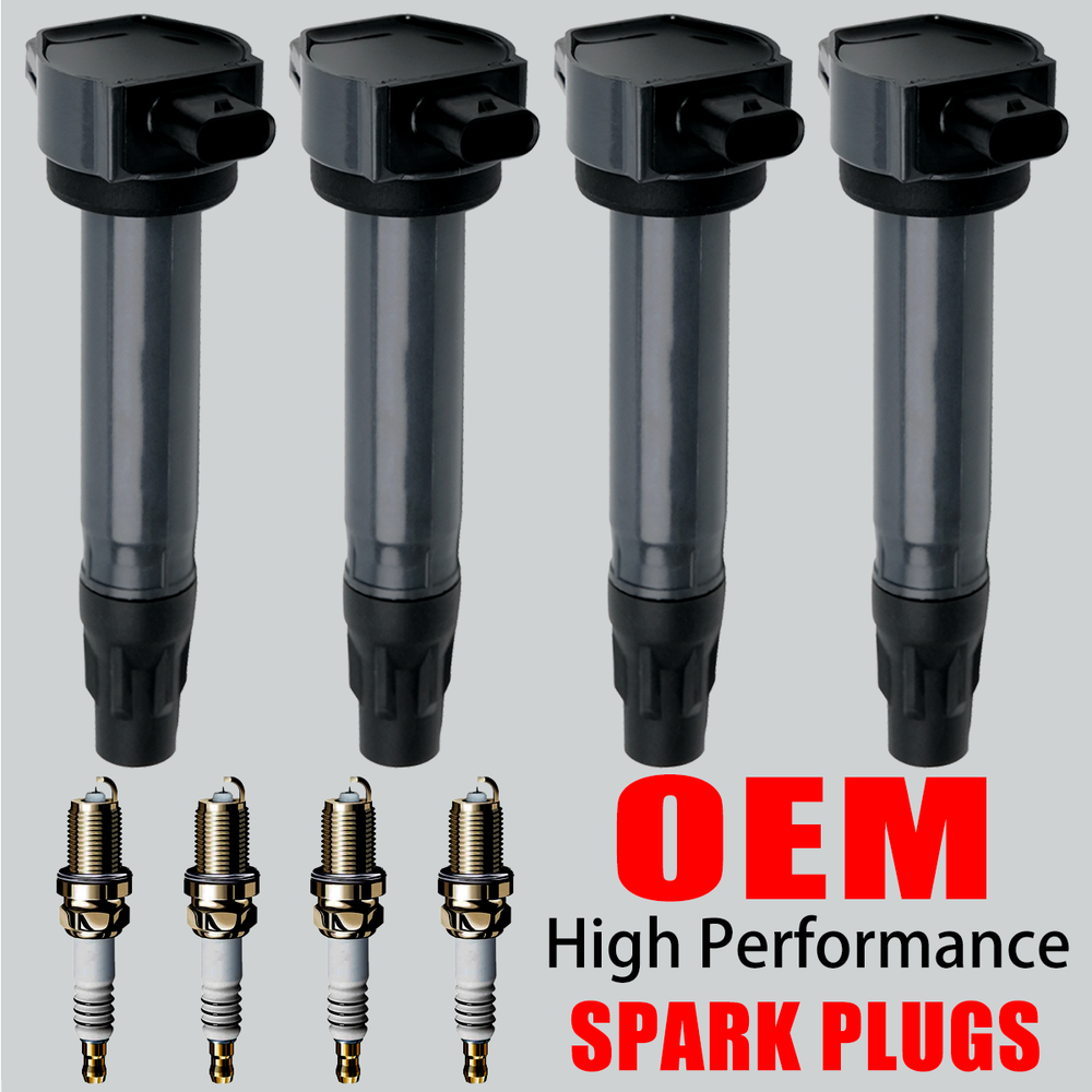 High-Performance 4X Ignition Coil & Iridium Spark Plugs for Dodge Caliber Jeep Compass UF557  