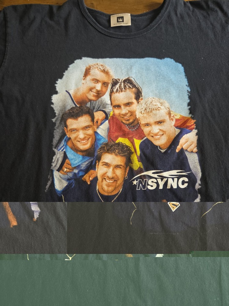 Vtg 90s NSYNC Winterland Tour Shirt 2XL Black Boy Band No Strings Attached Tee