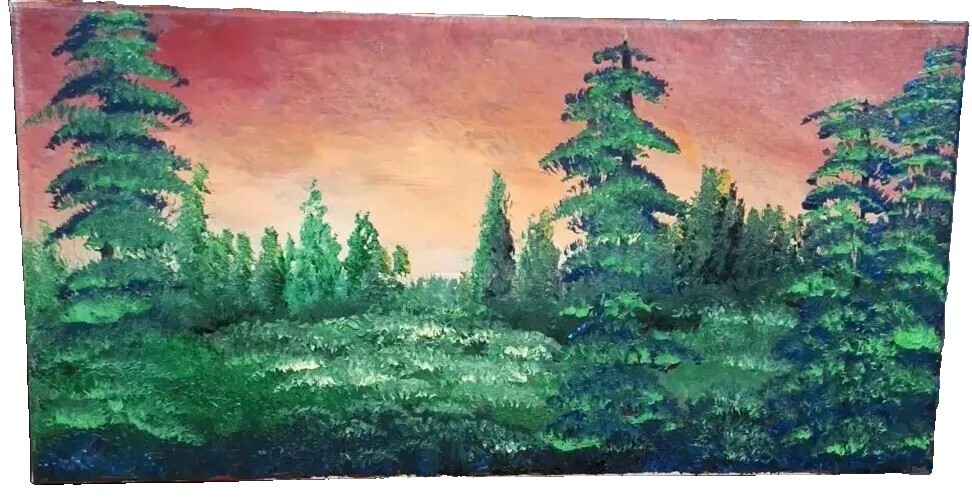 Georgia Morning, Acrylic Painting - 10 X 20 Hand Painted Artwork on Canvas