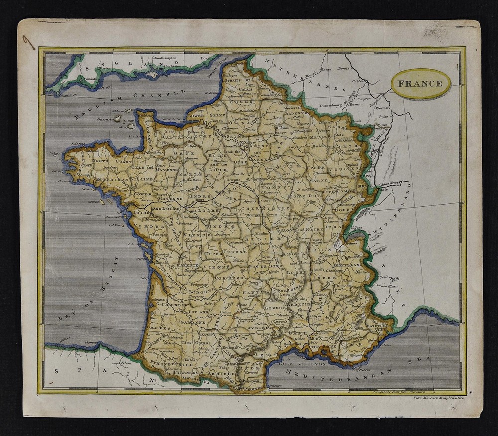 1804 Arrowsmith Map - France Paris Laon Bordeaux Tour de Marseilles Loire Seine