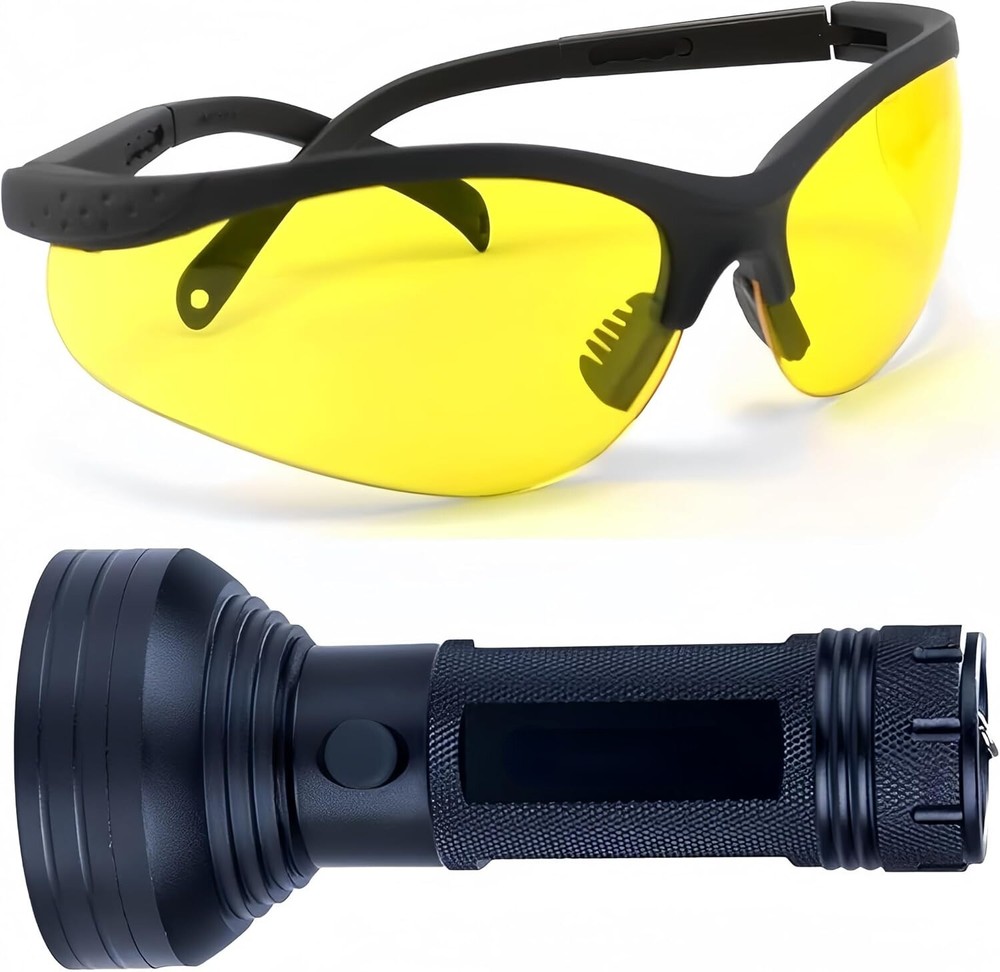 UV Dye Leak Detector Kit with 68 LED Flashlight and Glasses for Auto Oil-image