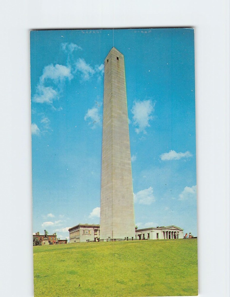 Postcard Bunker Hill Monument Charlestown Massachusetts USA