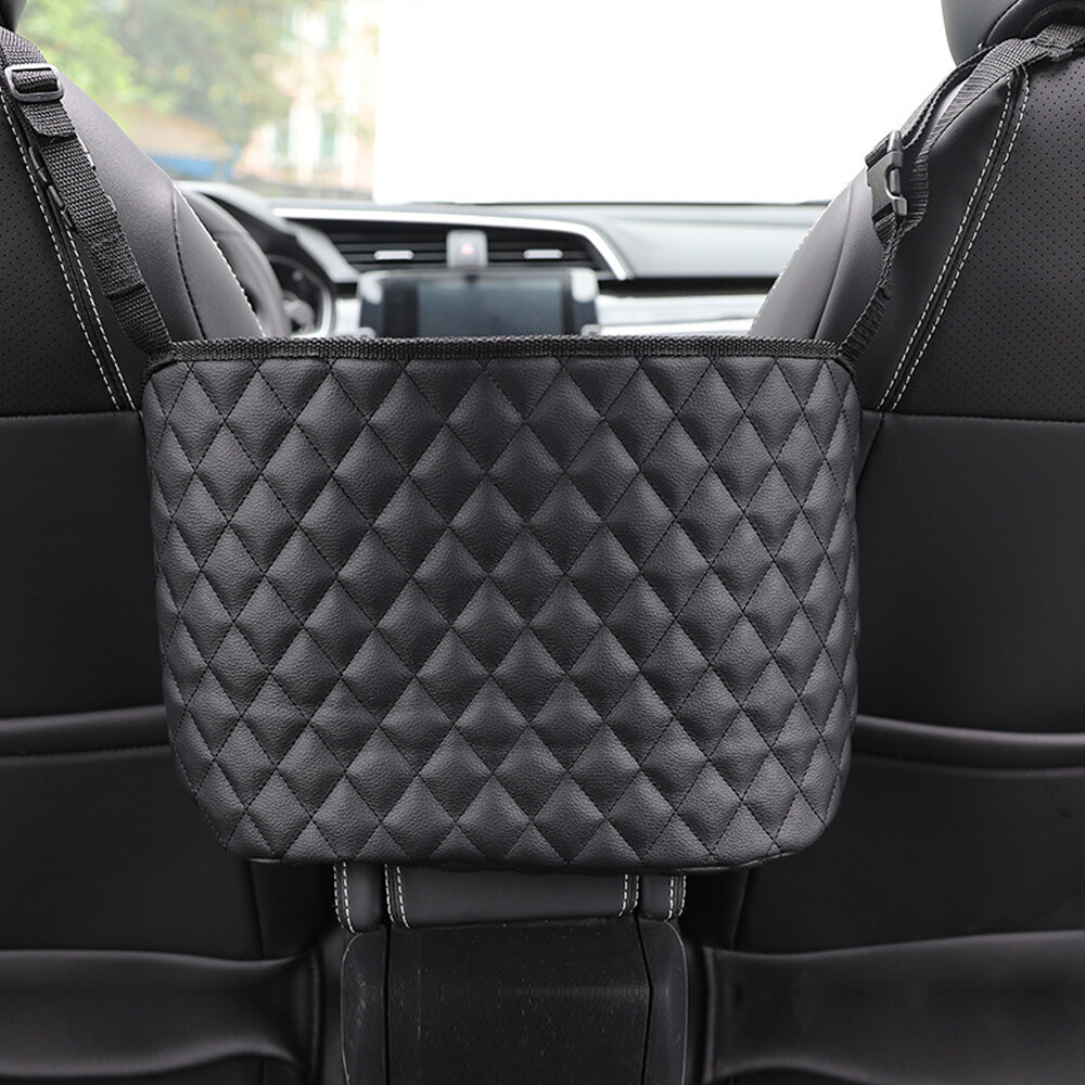 Universal Car Seat Storage Bag Pocket Handbag Holder Auto Accessories PU Leather