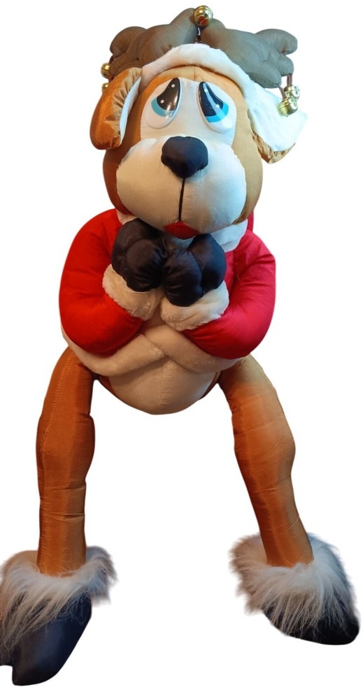 Vtg House of Lloyd Shivers the Christmas Reindeer Plush Nylon Draft Stopper READ