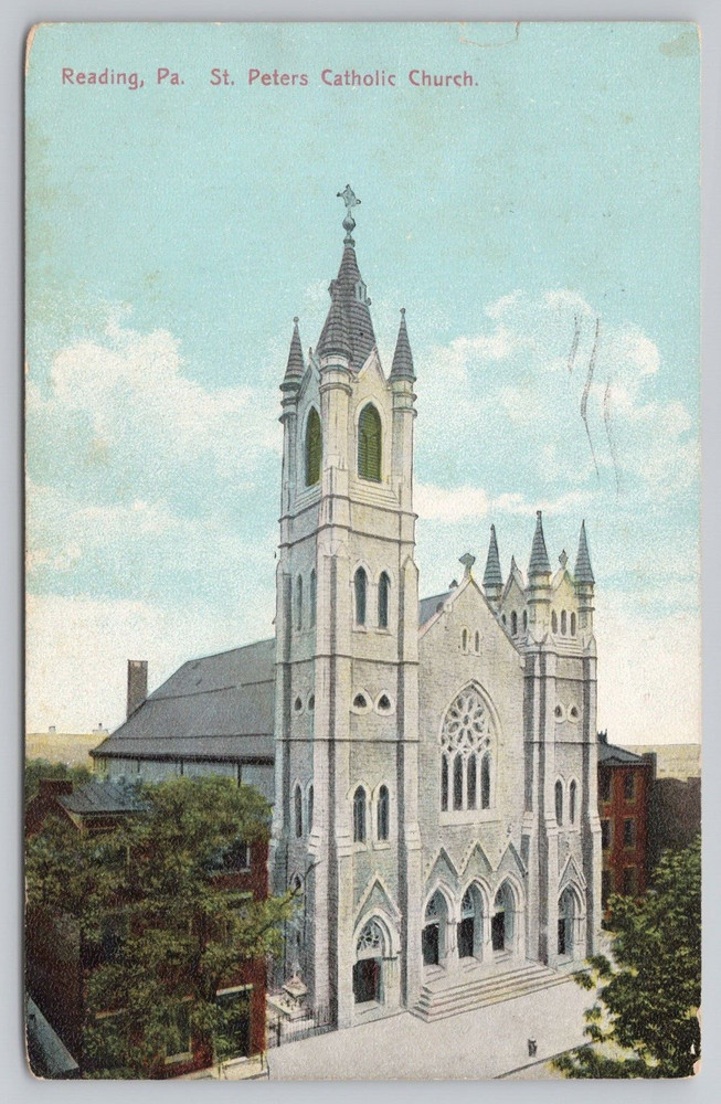 St Peters Catholic Church. Reading Pennsylvania PA Postcard 1907