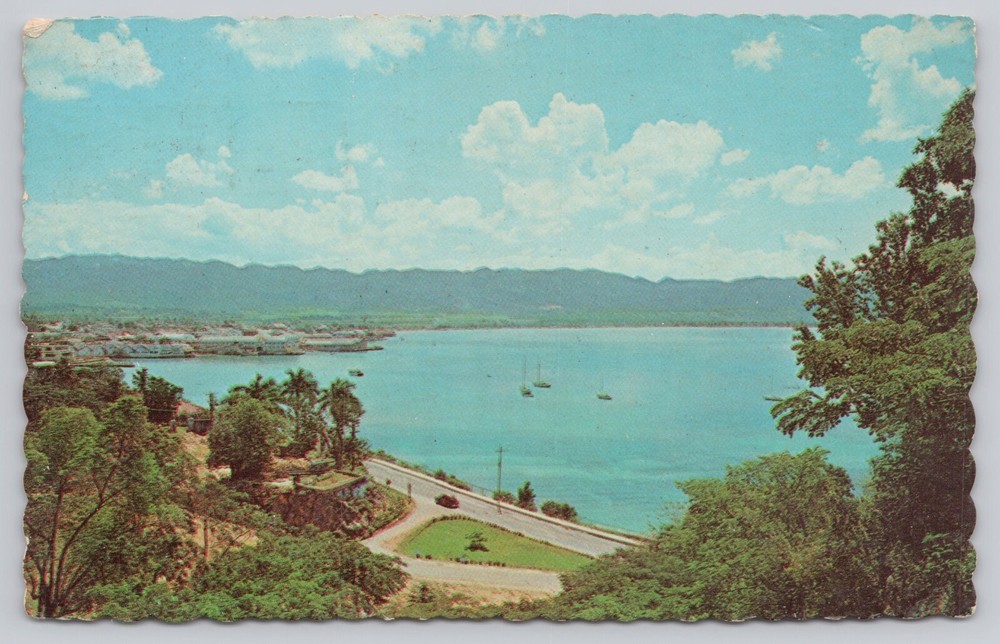 Montego Bay Jamaica, Birdseye View, Vintage Postcard