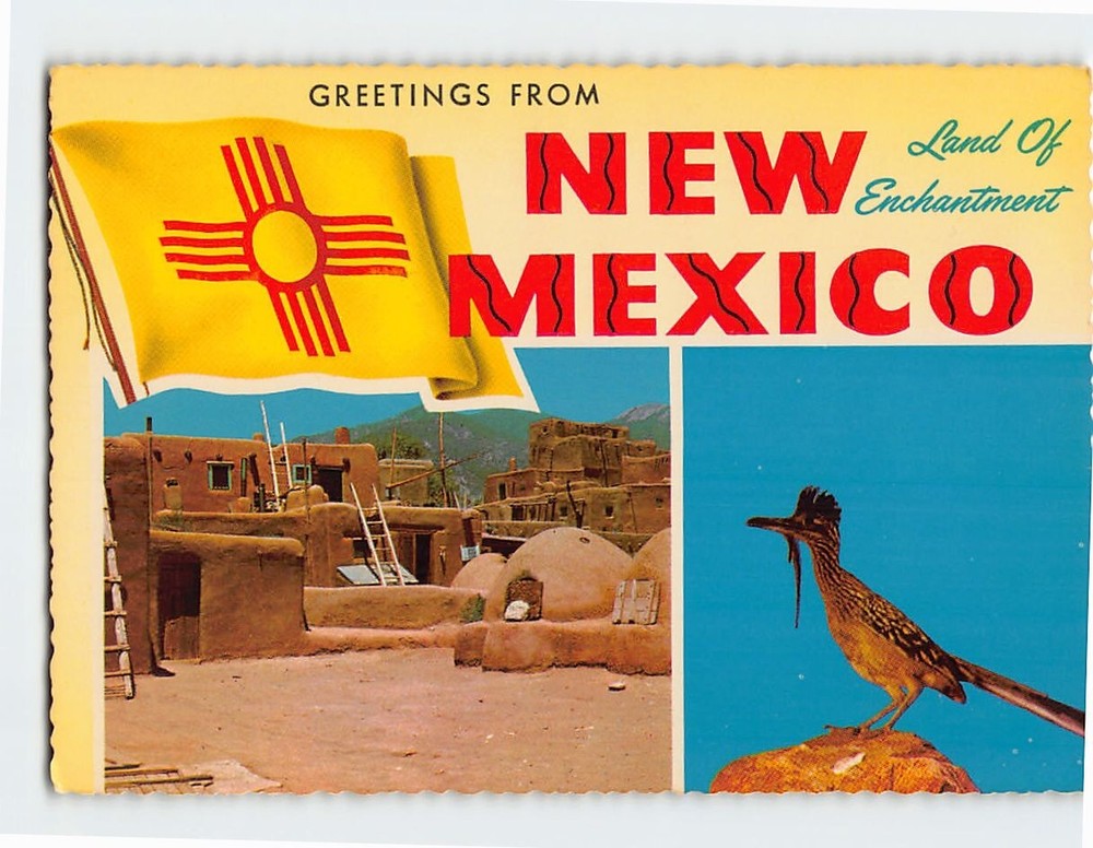 Postcard Greetings from New Mexico Land of Enchantment  USA North America