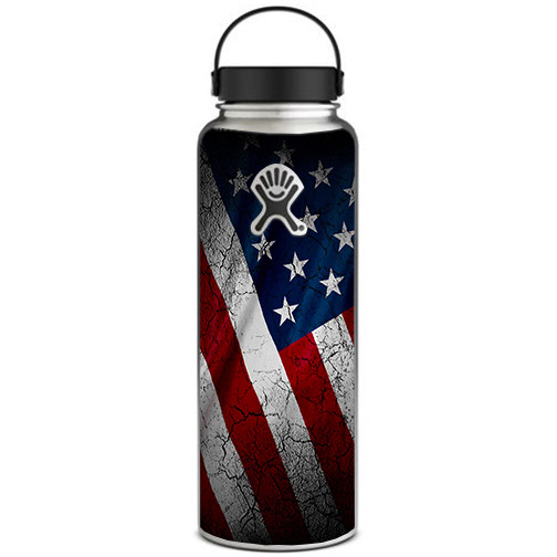 Skin Decal for Hydro Flask 40 oz Wide Mouth / American Flag distressed