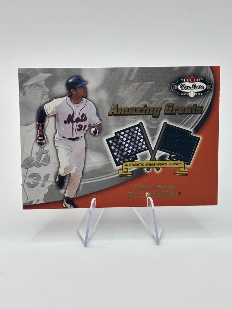 2002 Fleer Box Score Amazing Greats Mike Piazza Game-Used Jersey #10 Mets