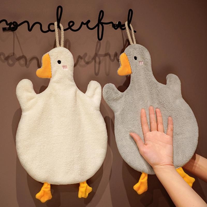 Cartoon Goose Hanging Hand Towel, Quick-dry Super Absorbent for Kitchen Bathroom