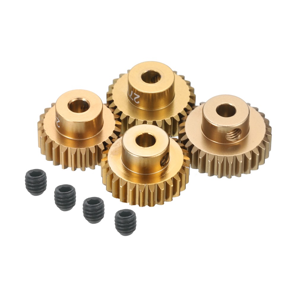 4Pcs RC 48P Motor Pinion Gear 3.175mm Shaft 25T/26/27/28T Aluminum for RC Car