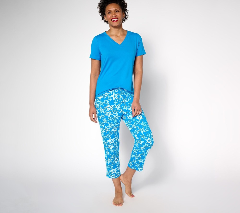 Fashion Women's Petite Sleepwear PM Lush Jersey Sleep Set Blue A692891