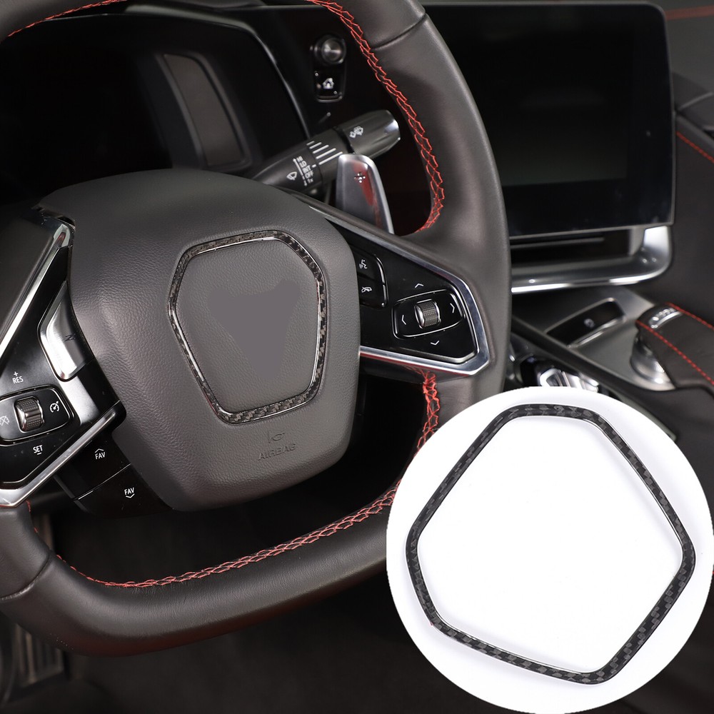 Carbon Fiber Steering Wheel Trim For Corvette C8 Z06 2020-2024