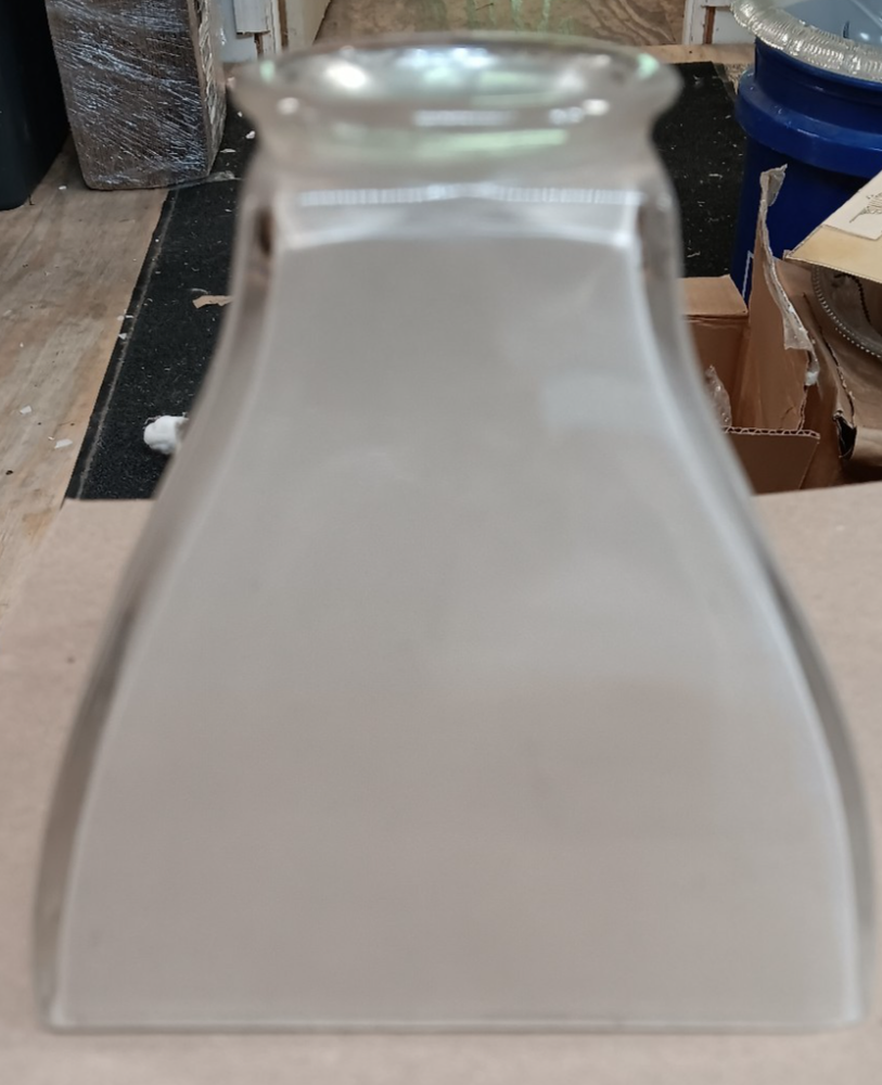 Vintage Mission Craftsman etched glass shade Arts and Crafts style