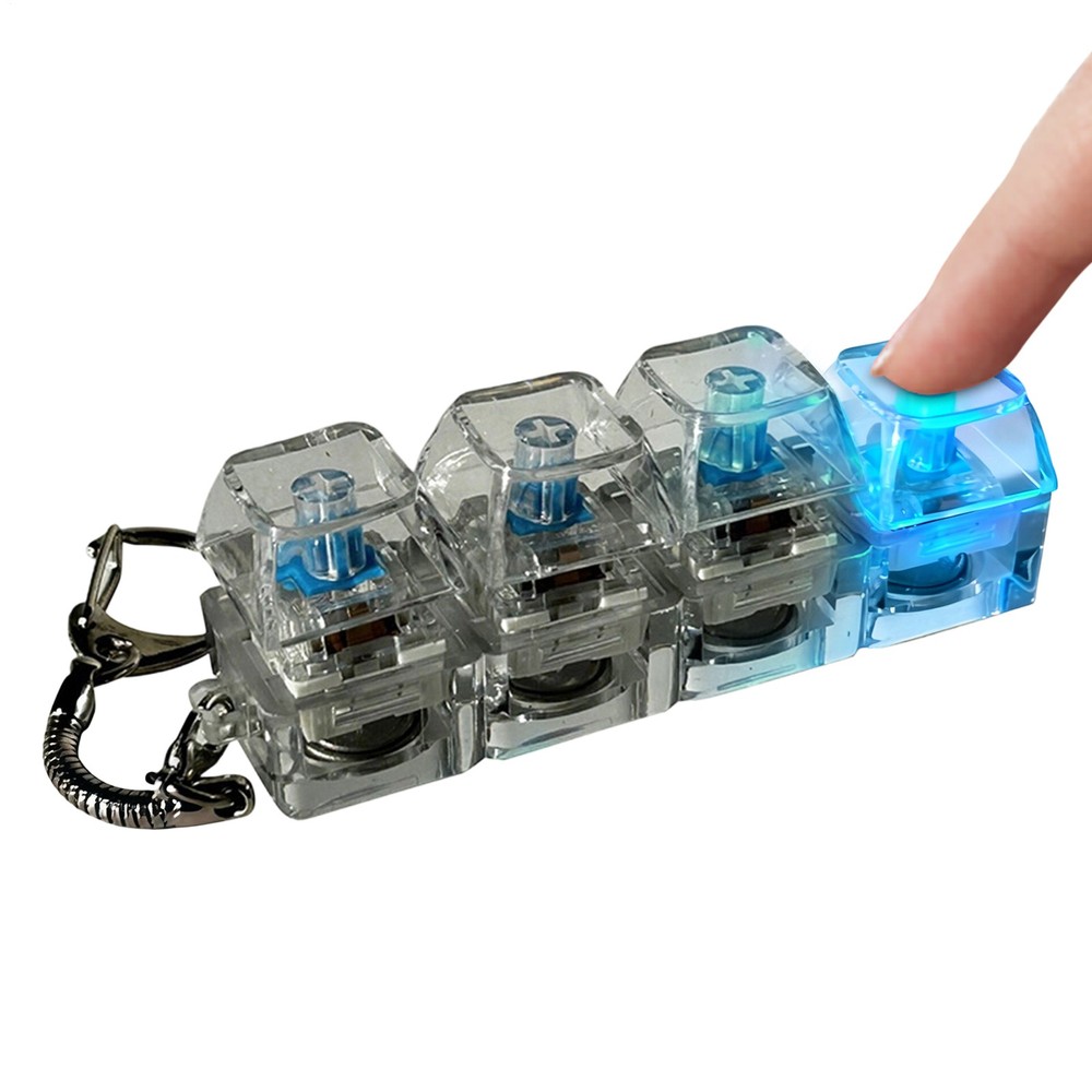 Light Up Keyboard Fidget Toy Transparent Colorful Lights Clicker For Boys Girls