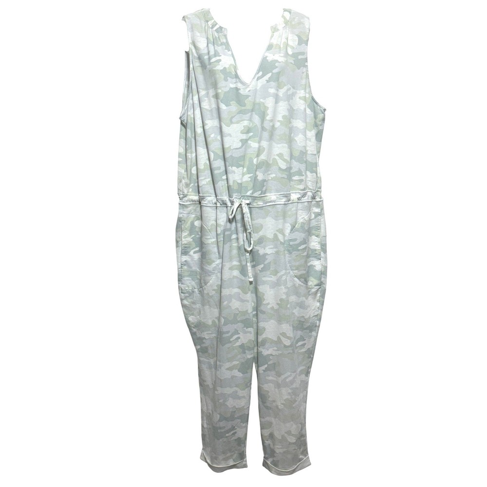 Skinnygirl Jeans Women's 2X Camouflage Print Sleeveless Jumpsuit Romper Camo XXL