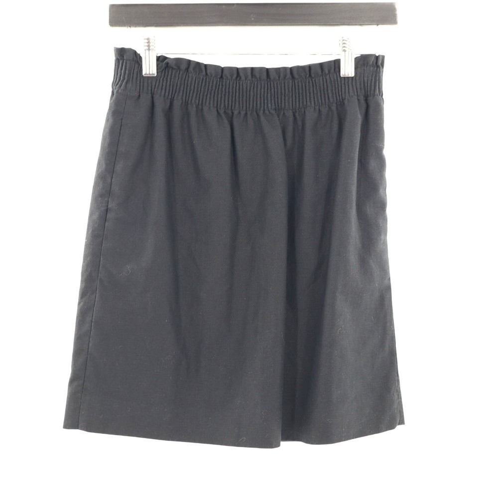 J. Crew Linen Skirt Womens 0 Black Beachy Coastal Casual Lagom Resort Travel