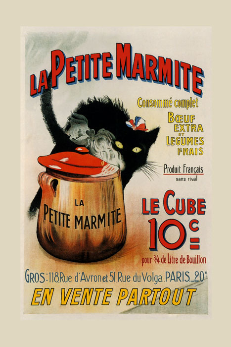 Black Cat Vegetables Food Soup Petite Marmite Paris Vintage Poster Repro FREE SH