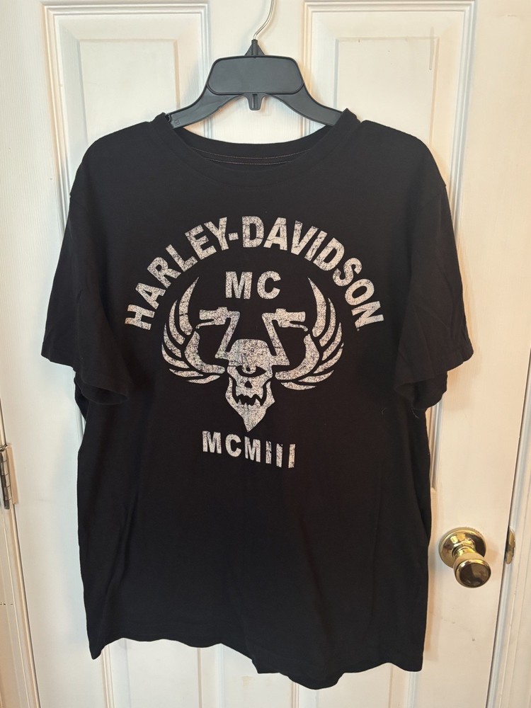 Harley Davidson MCMIII Graphic T Shirt Black Size XL