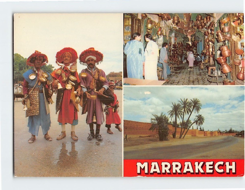 Postcard Multi-View Of Marrakesh In Morocco