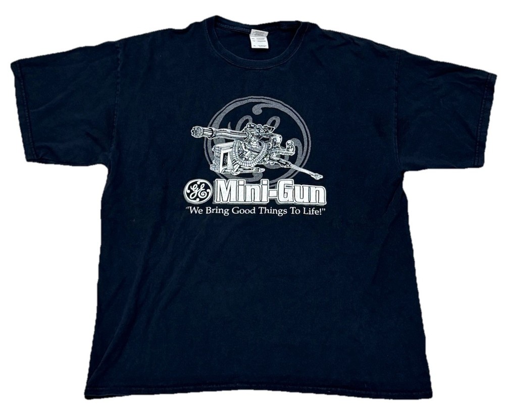 Vintage Rare GE (General Electric) Mini Gun Black T-shirt Men’s Size XL